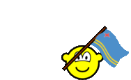 Aruba flag waving buddy icon animated