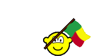 Benin flag waving buddy icon animated