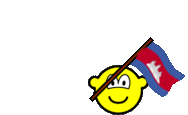 Cambodia flag waving buddy icon animated