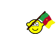 Cameroon flag waving buddy icon animated