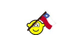 Chile flag waving buddy icon animated