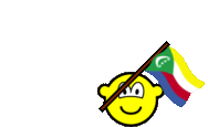 Comoros flag waving buddy icon animated