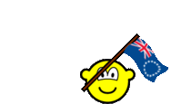 Cook Islands flag waving buddy icon animated