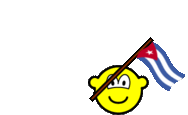 Cuba flag waving buddy icon animated