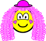 Curly pink hair clown buddy icon  