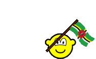 Dominica flag waving buddy icon animated