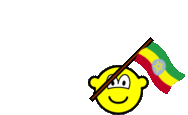 Ethiopia flag waving buddy icon animated