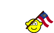 Georgia flag waving buddy icon U.S. state animated