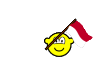 Indonesia flag waving buddy icon animated