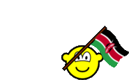 Kenya flag waving buddy icon animated