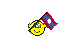 Laos flag waving buddy icon animated