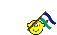 Lesotho flag waving buddy icon animated