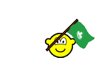 Macau flag waving buddy icon animated
