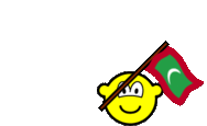 Maldives flag waving buddy icon animated