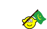 Mauritania flag waving buddy icon animated