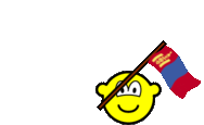 Mongolia flag waving buddy icon animated