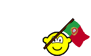 Portugal flag waving buddy icon animated