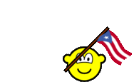 Puerto Rico flag waving buddy icon animated