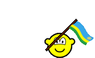 Rwanda flag waving buddy icon animated