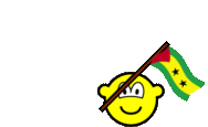 Sao Tome and Principe flag waving buddy icon animated