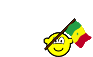 Senegal flag waving buddy icon animated