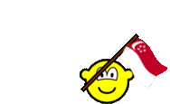 Singapore flag waving buddy icon animated