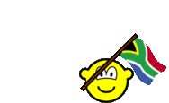 South Africa flag waving buddy icon animated