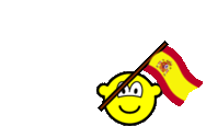 Spain flag waving buddy icon animated