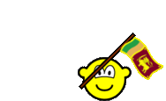 Sri Lanka flag waving buddy icon animated