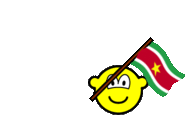 Suriname flag waving buddy icon animated