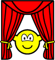 Theater buddy icon stage curtains open 