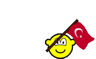 Turkey flag waving buddy icon animated