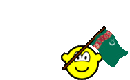 Turkmenistan flag waving buddy icon animated