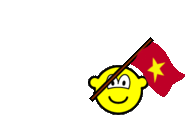 Vietnam flag waving buddy icon animated