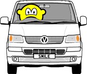 White van driving buddy icon  