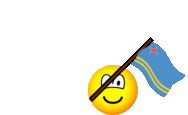 Aruba flag waving emoticon animated