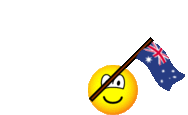 Australia flag waving emoticon animated