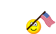 Baker Island flag waving emoticon animated