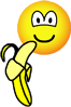 Banana eating emoticon  