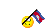 Cambodia flag waving emoticon animated