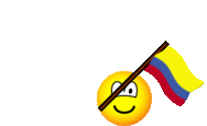 Colombia flag waving emoticon animated