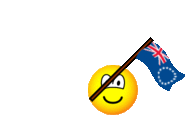 Cook Islands flag waving emoticon animated