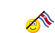 Costa Rica flag waving emoticon animated