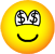 Dollar eyed emoticon  