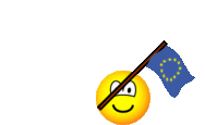European Union flag waving emoticon animated
