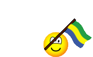Gabon flag waving emoticon animated
