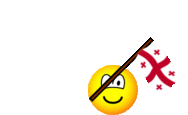 Georgia flag waving emoticon animated