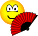 Hand fan emoticon  