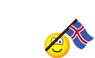 Iceland flag waving emoticon animated