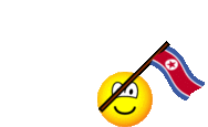 Korea, North flag waving emoticon animated